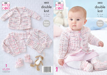 Load image into Gallery viewer, King Cole DK Knitting Pattern - Baby Coat Cardigan &amp; Bootees (5852)