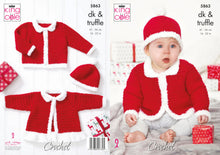 Load image into Gallery viewer, King Cole Double Knit Crochet Pattern - Baby Christmas Jacket &amp; Hat (5863)