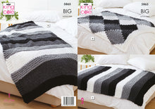 Load image into Gallery viewer, King Cole BIG Super Chunky Knitting Pattern - Bed Runner &amp; Lap Blanket (5865)