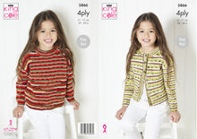 Load image into Gallery viewer, King Cole 4ply Knitting Pattern - Girls Sweater &amp; Cardigan (5866)