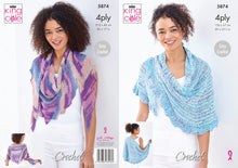 Load image into Gallery viewer, King Cole 4ply Crochet Pattern - Ladies Shawls (5874)