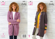 Load image into Gallery viewer, King Cole Chunky Knitting Pattern - Ladies Cardigans &amp; Coats (5890)