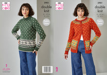 Load image into Gallery viewer, King Cole Double Knit Knitting Pattern - Ladies Cardigan &amp; Sweater (5901)