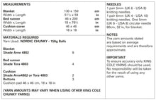Load image into Gallery viewer, King Cole Chunky Knitting Pattern - Blanket Bed Runner &amp; Cushion Cover (5909)