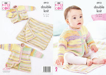 Load image into Gallery viewer, King Cole Double Knit Knitting Pattern - Baby Jacket Cardigan &amp; Blanket (5912)