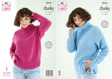 Load image into Gallery viewer, King Cole Chunky Knitting Pattern - Ladies Sweaters (5916)
