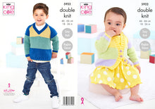 Load image into Gallery viewer, King Cole Double Knit Knitting Pattern - Baby Sweater &amp; Cardigan (5922)