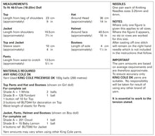 Load image into Gallery viewer, King Cole DK Knitting Pattern - Doll Clothes (5924)