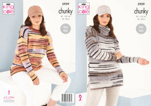 Load image into Gallery viewer, King Cole Chunky Knitting Pattern - Ladies Sweaters (5929)