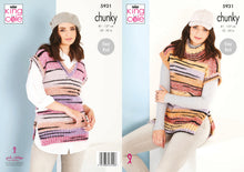 Load image into Gallery viewer, King Cole Chunky Knitting Pattern - Ladies Tank Tops (5931)