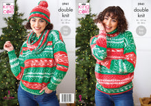 Load image into Gallery viewer, King Cole DK Knitting Pattern - Ladies Sweaters Cowl &amp; Hat (5941)