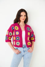 Load image into Gallery viewer, King Cole Double Knit Crochet Pattern - Ladies Flower Panel Cardigans (5943)