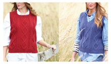 Load image into Gallery viewer, King Cole Aran Knitting Pattern - Ladies Tank Tops (5958)