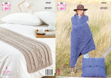 Load image into Gallery viewer, King Cole Aran Knitting Pattern - Blanket Cushion &amp; Bed Runner (5959)