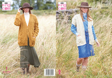 Load image into Gallery viewer, King Cole Aran Knitting Pattern - Ladies Cardigan &amp; Waistcoat (5962)