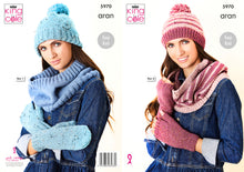 Load image into Gallery viewer, King Cole Aran Knitting Pattern - Ladies Winter Accessories (5970)