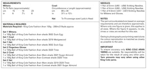King Cole Aran Knitting Pattern - Ladies Winter Accessories (5970)
