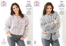 Load image into Gallery viewer, King Cole Super Yummy Knitting Pattern - Ladies Sweater &amp; Cardigan (5974)
