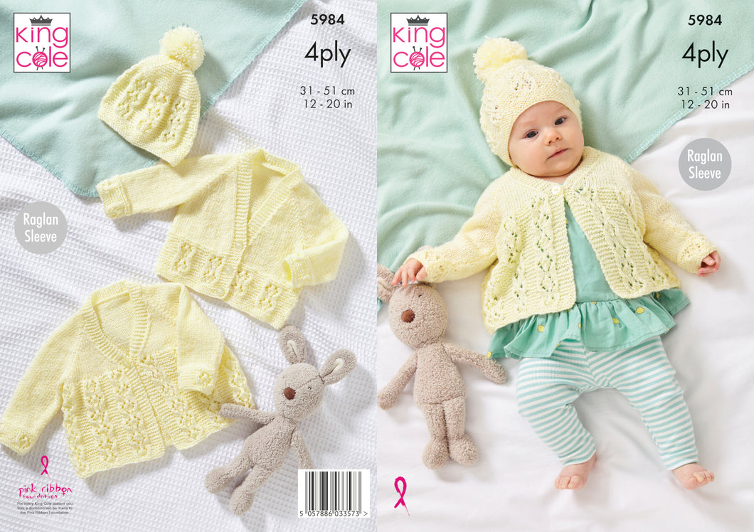 King Cole 4ply Knitting Pattern - Baby Set (5984)