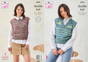 King Cole DK Knitting Pattern - Ladies Tank Tops (5994)