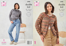 Load image into Gallery viewer, King Cole DK Knitting Pattern - Ladies Sweater &amp; Cardigan (5998)