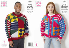 Load image into Gallery viewer, King Cole Super Chunky Knitting Pattern – Unisex Sweater &amp; Cardigan (6004)