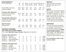 Load image into Gallery viewer, King Cole Super Chunky Knitting Pattern - Unisex Jigsaw Sweater (6005)