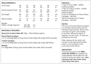 King Cole DK Knitting Pattern - Baby Cardigans & Blanket (6013)