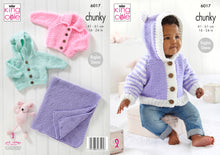 Load image into Gallery viewer, King Cole Chunky Knitting Pattern - Baby Jacket Cardigan &amp; Blanket (6017)