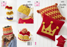 Load image into Gallery viewer, King Cole DK Knitting Pattern - Coronation Theme Home Decor (6025)