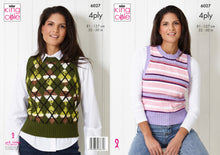 Load image into Gallery viewer, King Cole 4ply Knitting Pattern - Ladies Slipovers (6027)