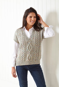 King Cole Double Knit Knitting Pattern - Ladies Slipover & Sweater (6035)