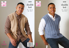 Load image into Gallery viewer, King Cole DK Knitting Pattern - Mens Sweater Vest &amp; Waistcoat (6038)