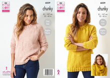 Load image into Gallery viewer, King Cole Chunky Easy Knit Knitting Pattern - Ladies Sweaters &amp; Cowl (6039)