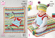 Load image into Gallery viewer, King Cole DK Crochet Pattern - Baby Matinee Coat Cardigan &amp; Blanket (6044)