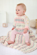 Load image into Gallery viewer, King Cole Aran Knitting Pattern - Baby Sweater Top Blanket &amp; Hat (6047)