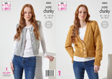 Load image into Gallery viewer, King Cole Super Chunky Knitting Pattern - Women&#39;s Cardigan &amp; Waistcoat 6065