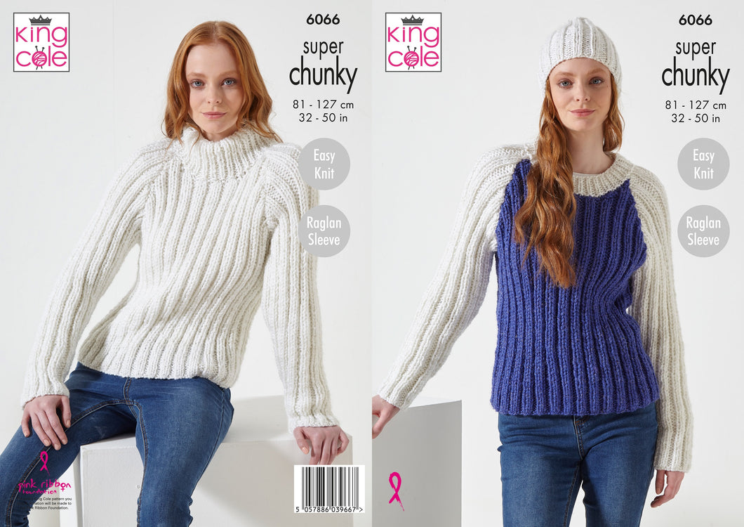 King Cole Celestial Super Chunky Knitting Pattern – Women’s Sweaters & Hat 6066