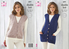 Load image into Gallery viewer, King Cole Double Knitting Pattern - Ladies Waistcoats (6091)