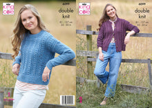 Load image into Gallery viewer, King Cole Double Knitting Pattern - Ladies Cable Sweater and Cardigan (6099)