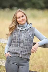 King Cole Double Knitting Pattern - Ladies Waistcoat & Button Up Tank Top (6100)