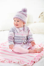 Load image into Gallery viewer, King Cole DK Pattern - Baby Raglan Jacket, Hat, Blanket &amp; Cushion cover (6101)