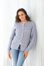 Load image into Gallery viewer, King Cole Wool Aran Knitting Pattern - Ladies Cabled Sweater &amp; Cardigan (6108)