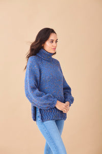 King Cole Chunky Knitting Pattern – Women's Cardigan and Roll Neck Sweater 6110
