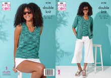 Load image into Gallery viewer, King Cole Double Knitting Pattern - Ladies Cardigan &amp; Vest Top (6126)