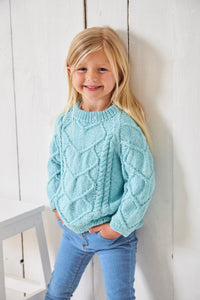 King Cole Knitting Pattern - Kids Sweater & Cardigan (6154)