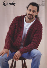 Load image into Gallery viewer, Wendy Aran Knitting Pattern - Unisex Cable Knit Cardigan (6156)