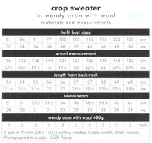 Load image into Gallery viewer, Wendy Aran Knitting Pattern - Ladies Cropped Cable Knit Sweater (6157)