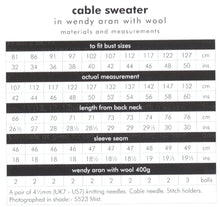 Load image into Gallery viewer, Wendy Aran Knitting Pattern - Ladies Cable Knit Sweater (6158)