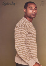 Load image into Gallery viewer, Wendy Aran Knitting Pattern - Mens Fair Isle Sweater (6168)